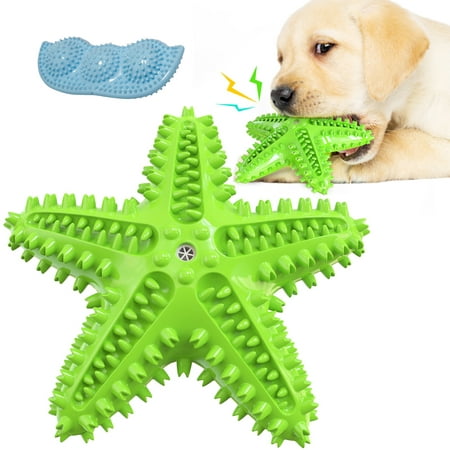 Dog Chew Toy Parts Squeaky Dog Toothbrush Durable Dog Teeth Cleaning Toys Starfish Toothbrush For Small Medium Dogs