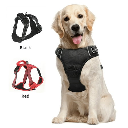 Dog Harness No Pull Dog Harness Pet Harness with 2 Leash Clips Adjustable Soft Padded Dog Vest Oxford Pet Vest with Easy Control Handle Puppy Harness for Large Dogs Black XL
