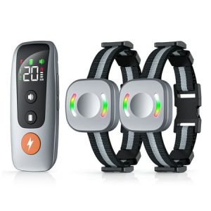 Dog Shock Collar Electric Dog Training Collar with Remote 2600FT IP67 Waterproof E-Collar with 3 Training Modes for Small Medium Large Dogs Security Lock (for 2 Dogs)