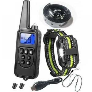 Dog Training Collar Rechargeable and Waterproof 800 Meter Remote Pet Training Collar with Beep 99 Levels Vibration and LED Light For Small to Large Dogs Adjustable