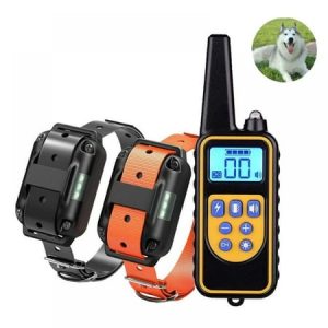 EFINNY Pet Dog Shock Training Collar 875 Yards Remote Trainer 1-99 Levels Vibration of Static - Rechargeable and Waterproof (2 Collars)