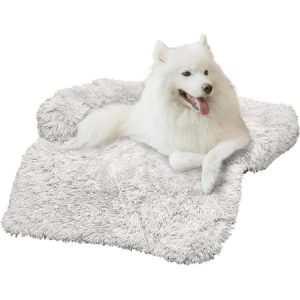 H.S.C PET Calming Dogs Beds Mats 2sides Furniture Protector with Removable Washable Cover for Large/Medium/Small Dogs or Cats (Large Grey)