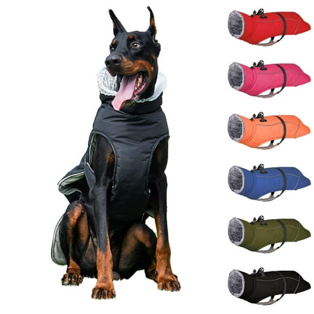 JOYPAWS Fleece Vest Dog Sweater Warm Pullover Dog Jacket with Dural D-Ring Leash Winter Large Dog Apparel Coat Cold Weather Dog Clothes for Extra Large Dogs Boy or Girl Black 5XL