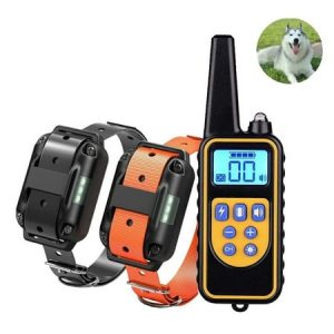 Luxsea LED Shock Collars Collar Waterproof Rechargeable Dog Collar with 2600Ft Remote Dog Collar with Vibration Beep Sound Light Shock Modes for Dog Training