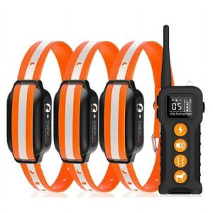 PETJOY Dog Training Collar Remote Dog Anti Bark collar Dog Collar With Beep(9 diffrent sounds) Vibration & Static Shock Rechargeable IPX7 3600Ft .(3 Dogs)