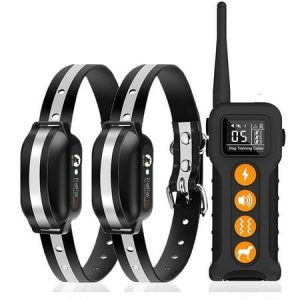 PETJOY Dog Training Collar Remote Dog Anti Bark collar Dog Collar With Beep(9 diffrent sounds) Vibration & Static Shock Rechargeable IPX7 3600Ft .(2 Dogs)