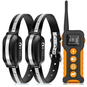PaiPaitek Remote Dog Training Collar For 2 Dogs Dog Collar With Beep(9 diffrent sounds) Vibration & Static Shock Rechargeable IPX7 3600Ft