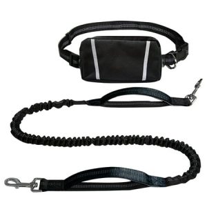 Pet Running Leash Dog Leash Reflective Elastic Protective Handlebar Dog Leash(2Pack)