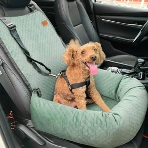 WANZQHONG Dog car seat Dog Booster seat is specially designed for The Safety of Dogs Removable Pet car seat Velvet Dog beds for small dogs ,Puppy car seat fit for Small Dogs Cats or Other pets(GRE