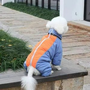 Winter Pet Dog Clothes Super Warm Large Dogs Jacket Thicken Fleece Coat Waterproof Dog Jumpsuits For Bulldogs Labrador Clothing