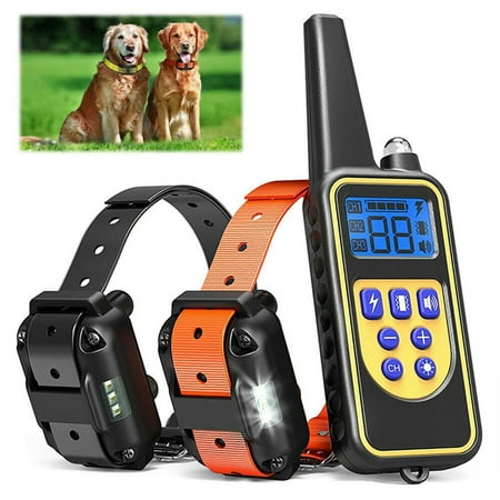 Wisremt Dog Training Collar Dog Shock Collar with Remote 875 Yards Waterproof IP67 Rechargeable 1-99 Vibration for 2 Dogs with 4 Training Modes for Small Medium Large Dogs
