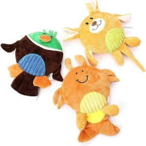 Worallymy 3 Pcs Squeaky Dog Toys No Stuffing Plush Dog Toy Interactive Dog Chew Toy Cute Animal Shape Dog Training Toys