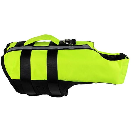Yozhu Pet Life Jacket Dog Lifesaver Lifesaver Safety Reflective Vest Adjustable Size Dog Lifejacket for Swimming Surfing Boating Hunting (S Green Dog Life Jacket)